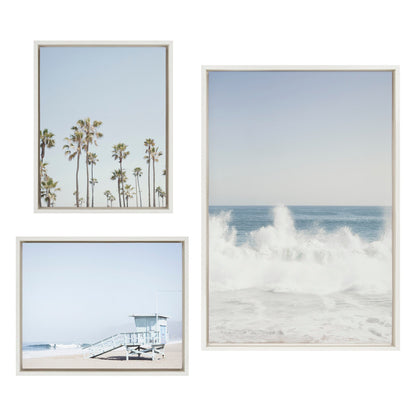 Sylvie Waves Crashing Framed Canvas Set by Caroline Mint - Quahog Bay Bedding