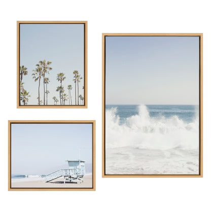 Sylvie Waves Crashing Framed Canvas Set by Caroline Mint - Quahog Bay Bedding