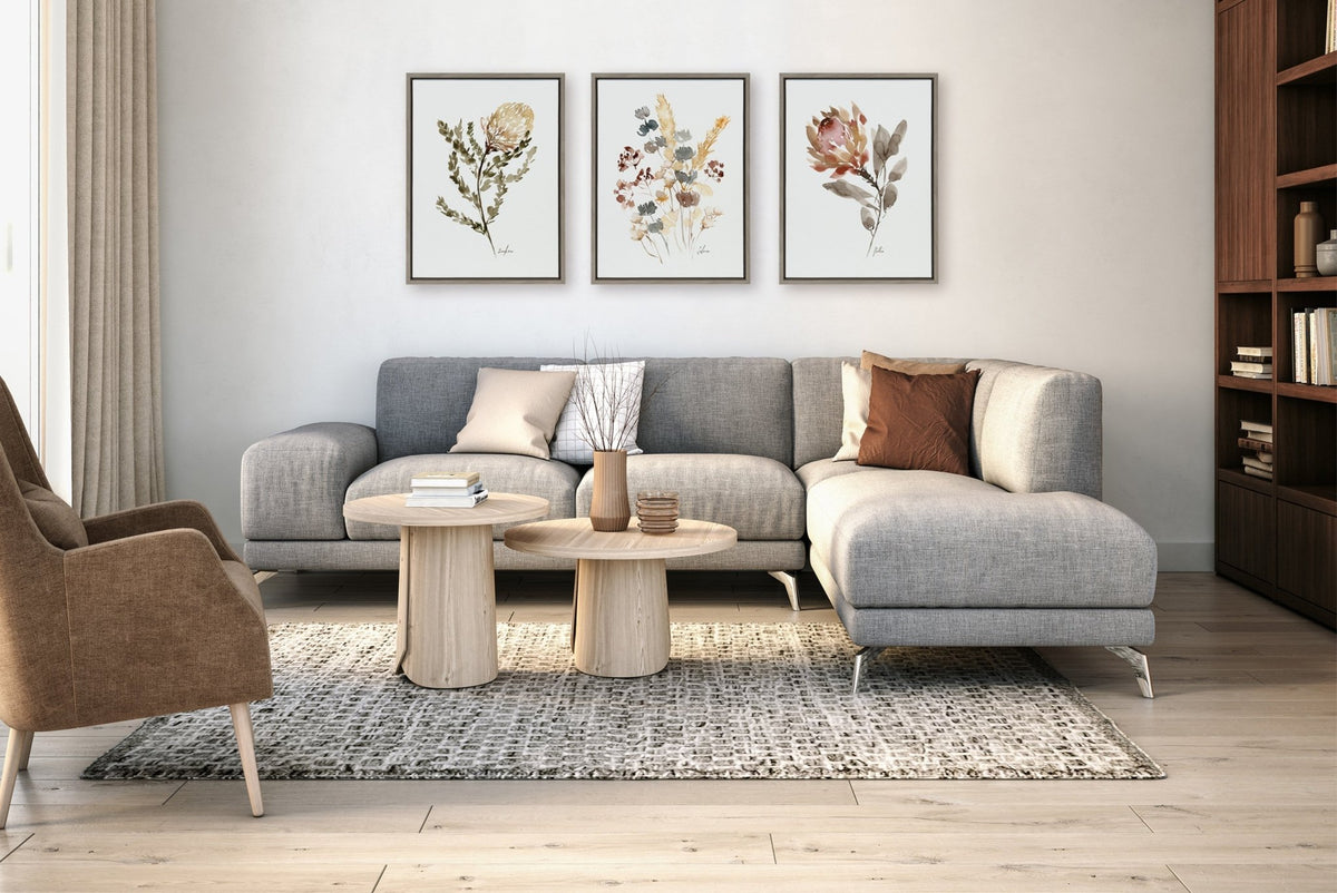 Sylvie Wild Banksia Wild Salvia and Wild King Protea Framed Canvas by Sara Berrenson - Quahog Bay Bedding