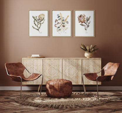 Sylvie Wild Banksia Wild Salvia and Wild King Protea Framed Canvas by Sara Berrenson - Quahog Bay Bedding