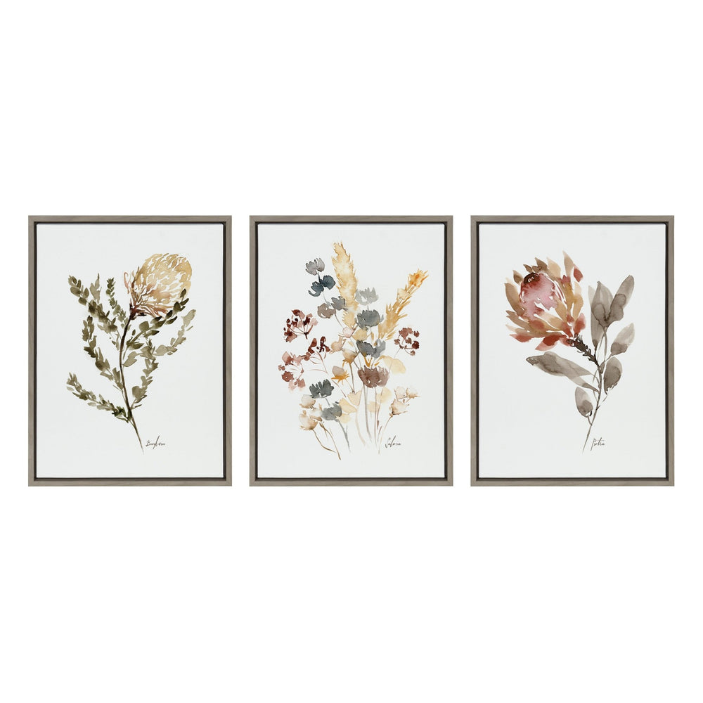 Sylvie Wild Banksia Wild Salvia and Wild King Protea Framed Canvas by Sara Berrenson - Quahog Bay Bedding
