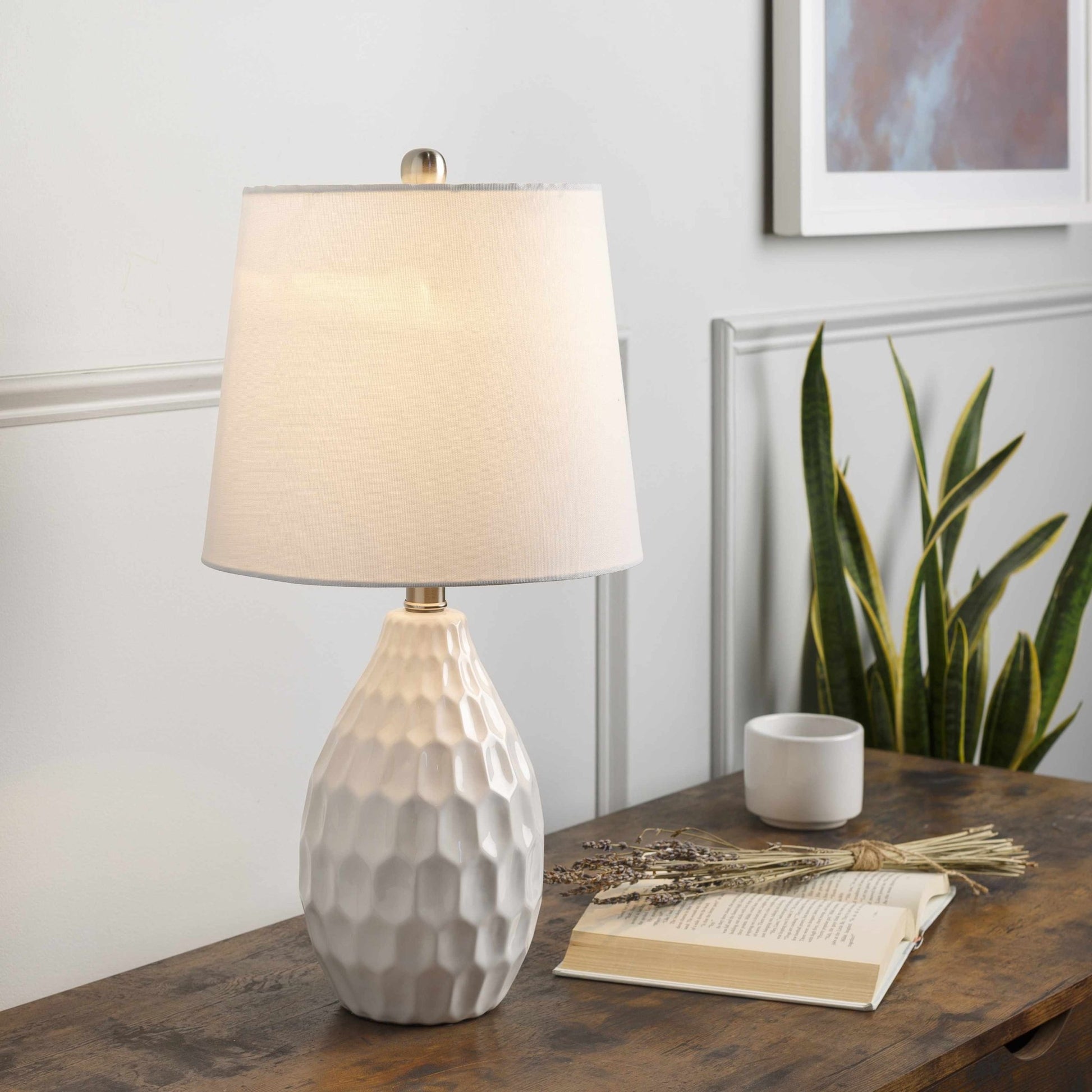 Taguig White Ceramic Table Lamp - Quahog Bay Bedding