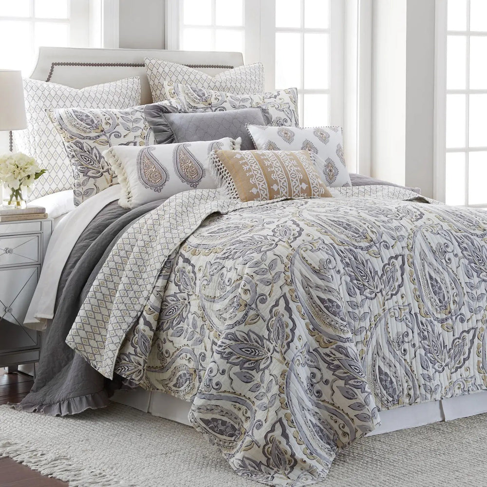 Tasmin Grey Quilt Set - Cozy Bedding Upgrade - Quahog Bay Bedding
