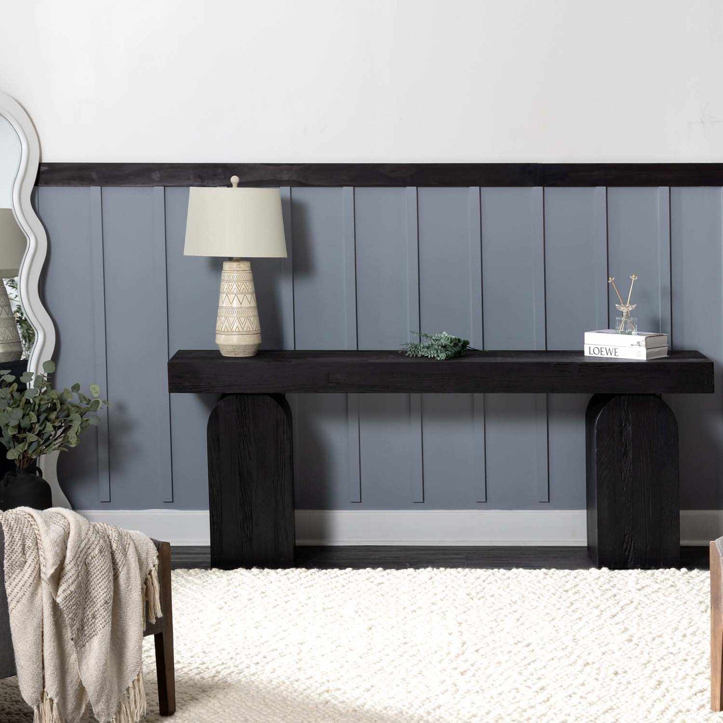 Tan and Cream Resin Lamp with White Linen Table Lamp - Quahog Bay Bedding