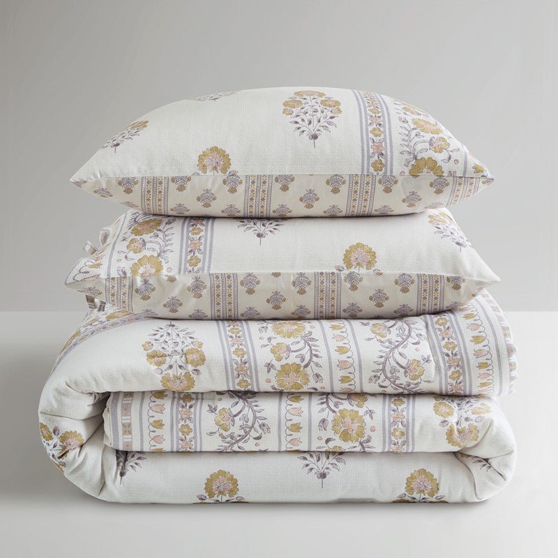 Thalia Vintage Bohemian Reversible Comforter Set | 3-Piece | Blush/Gold - Quahog Bay Bedding