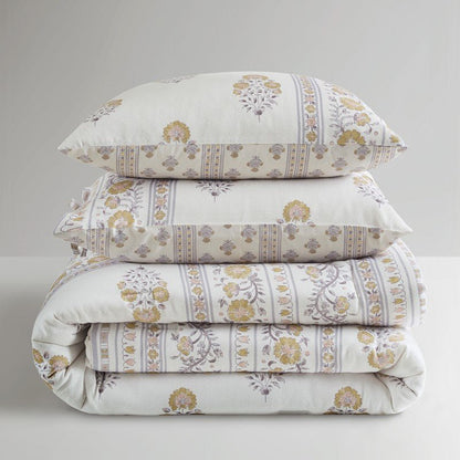 Thalia Vintage Bohemian Reversible Comforter Set | 3-Piece | Blush/Gold - Quahog Bay Bedding