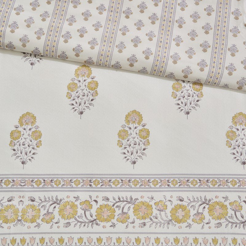 Thalia Vintage Bohemian Reversible Duvet Cover Set | 3-Piece | Blush/Gold - Quahog Bay Bedding