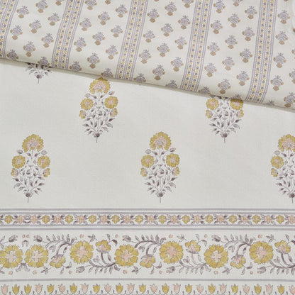Thalia Vintage Bohemian Reversible Duvet Cover Set | 3-Piece | Blush/Gold - Quahog Bay Bedding