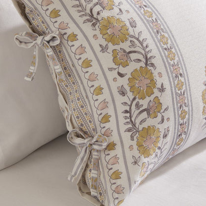 Thalia Vintage Bohemian Reversible Duvet Cover Set | 3-Piece | Blush/Gold - Quahog Bay Bedding