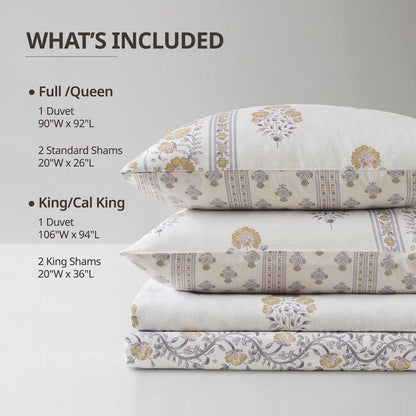 Thalia Vintage Bohemian Reversible Duvet Cover Set | 3-Piece | Blush/Gold - Quahog Bay Bedding
