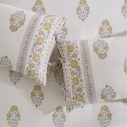 Thalia Vintage Bohemian Reversible Duvet Cover Set | 3-Piece | Blush/Gold - Quahog Bay Bedding