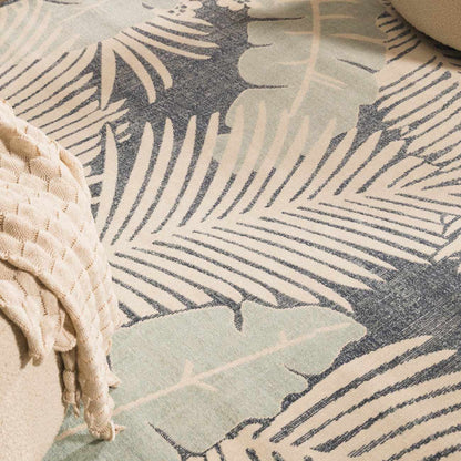 Thebarton Coastal Blue Palm Area Rug - Quahog Bay Bedding
