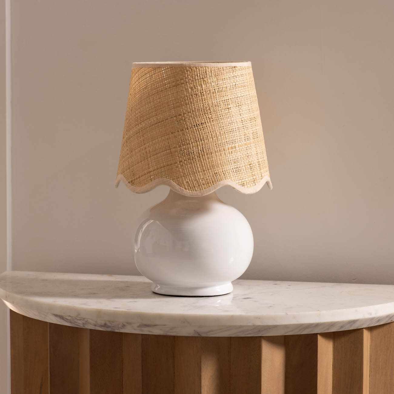 Theisseil Beige Table Lamp - Quahog Bay Bedding