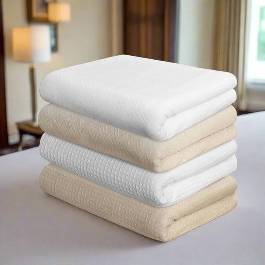 Cotton Herringbone & Honeycomb Weave All Season Blanket 2 PK - Rifz Textiles Inc