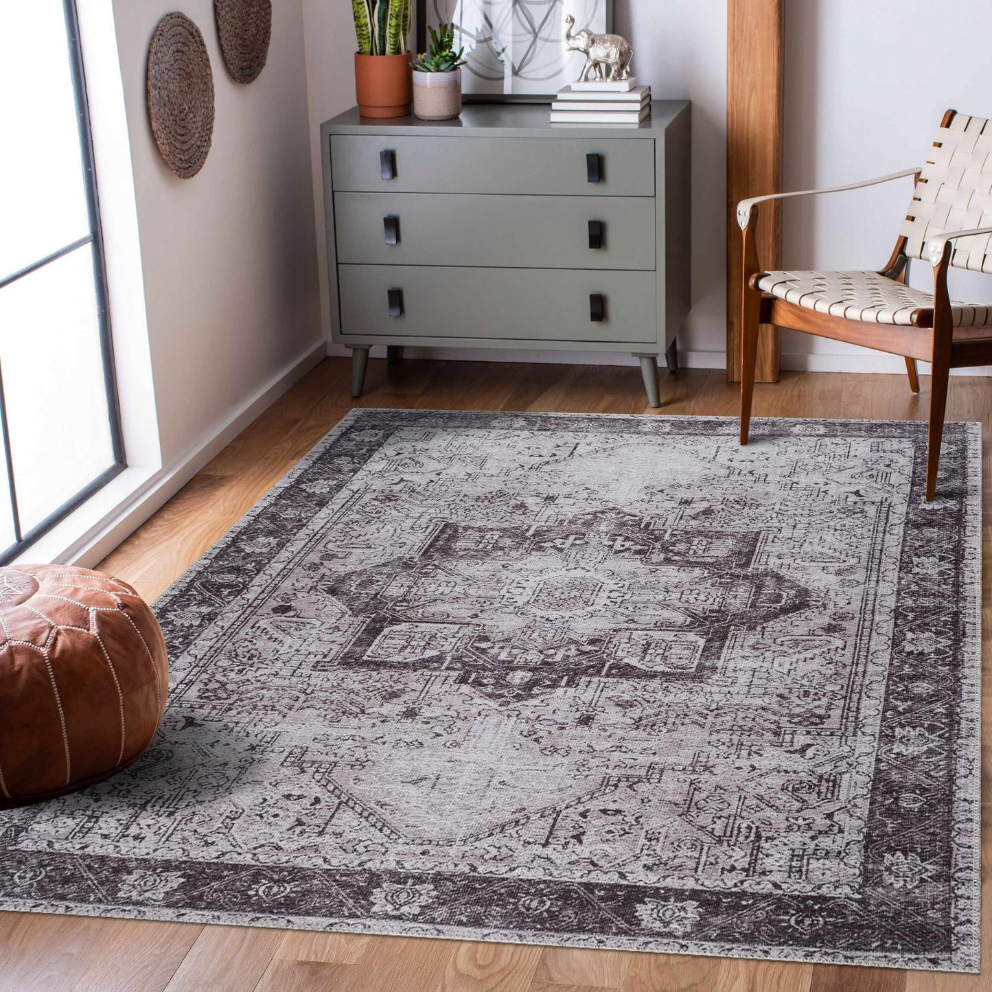 Rosman Black Washable Rug - Limited Edition