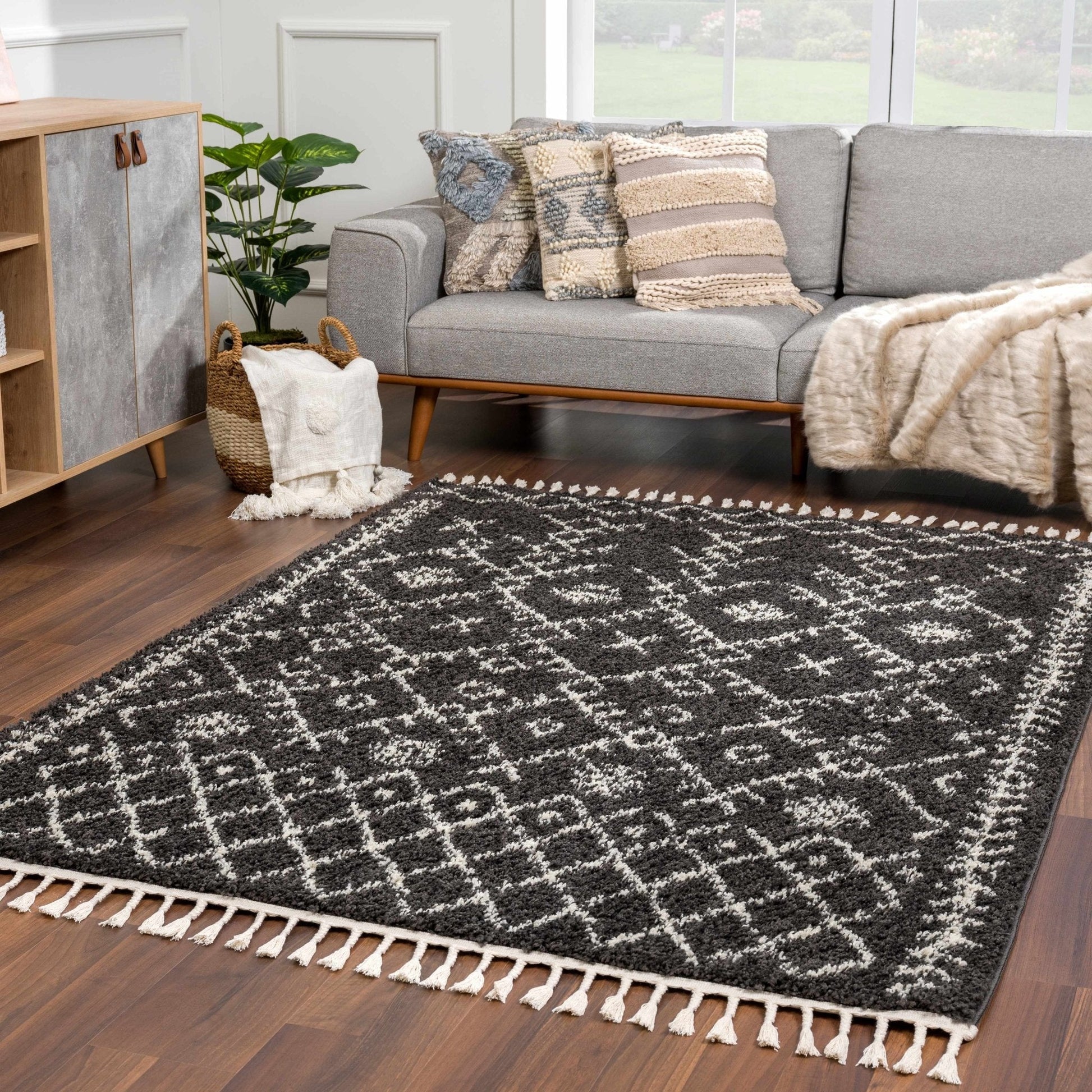 Thetford Black Berber Shag Rug - Clearance - Quahog Bay Bedding