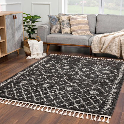 Thetford Black Berber Shag Rug - Clearance - Quahog Bay Bedding