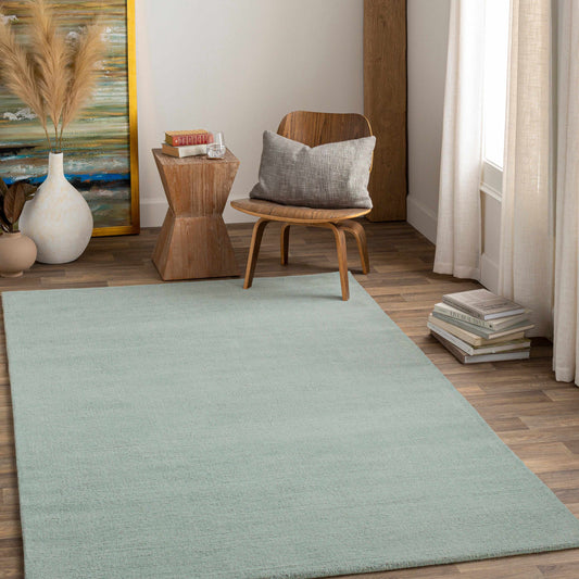 Brockton Solid Dusty Sage Wool Rug