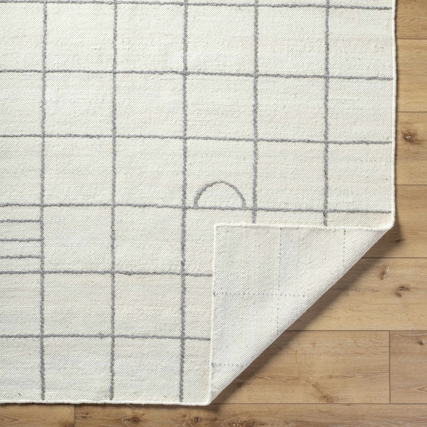 Tieve Black & White Grid Wool Rug - Quahog Bay Bedding