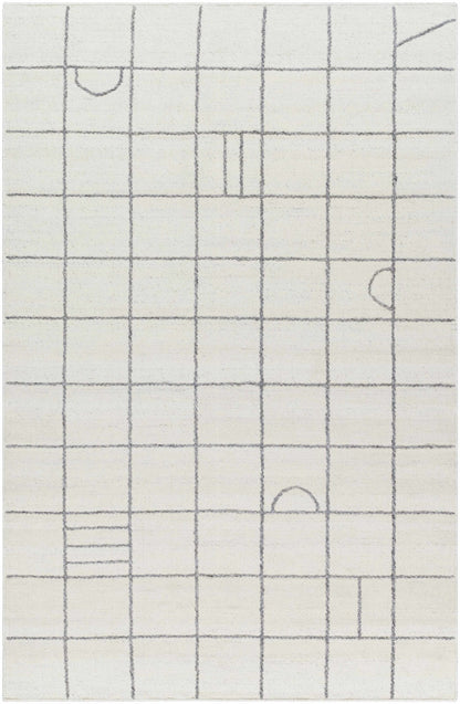 Tieve Black & White Grid Wool Rug - Quahog Bay Bedding