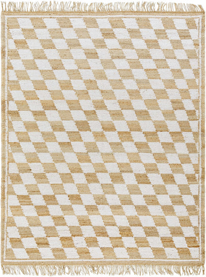 Tiria Diamond Checkered Jute Tasseled Rug - Quahog Bay Bedding