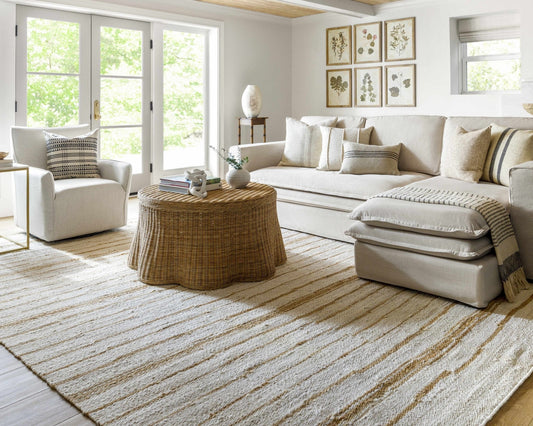 Tivon Broken - Striped Jute Rug - Quahog Bay Bedding