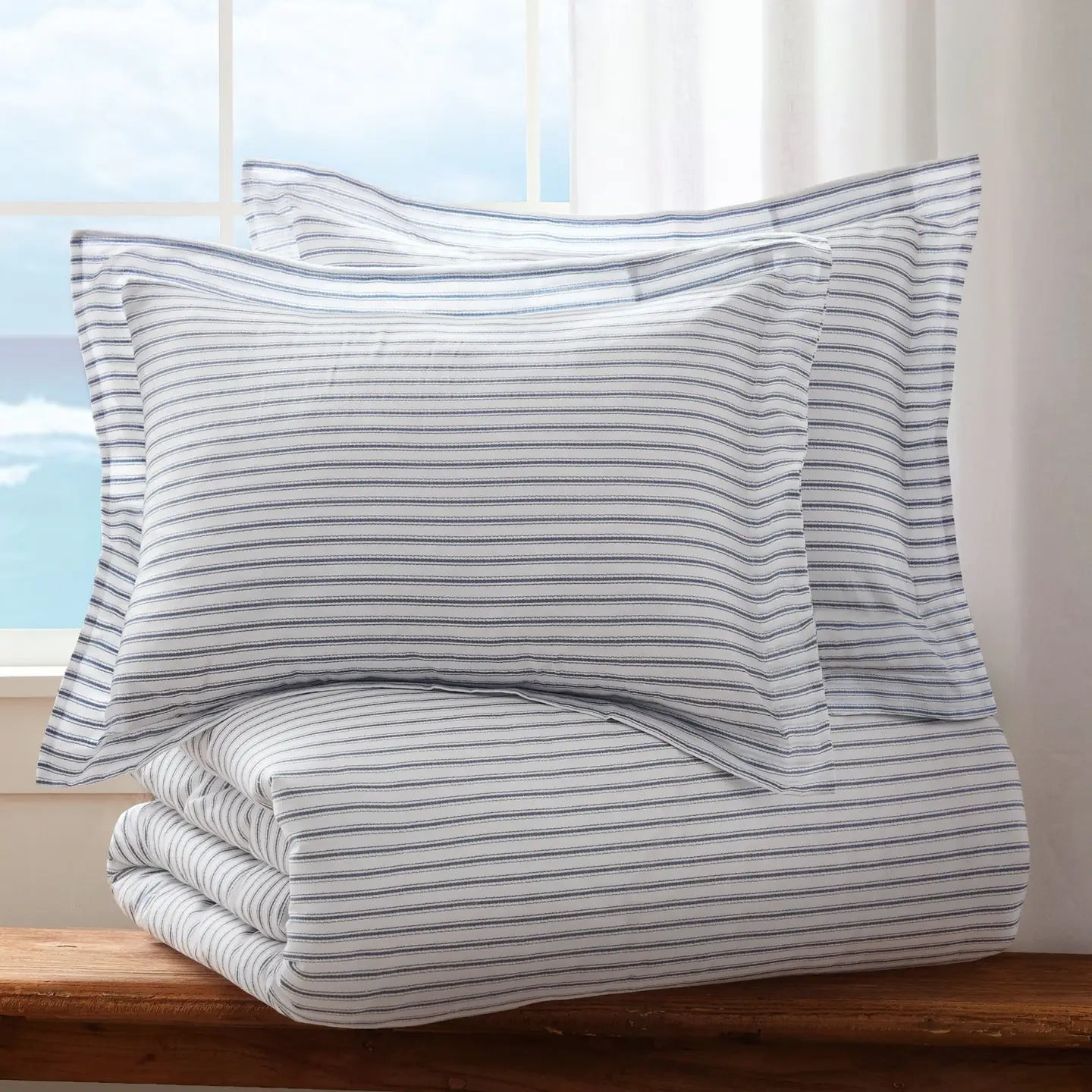 Tobago Stripe Comforter Set Coastal Bedding Set - Quahog Bay Bedding