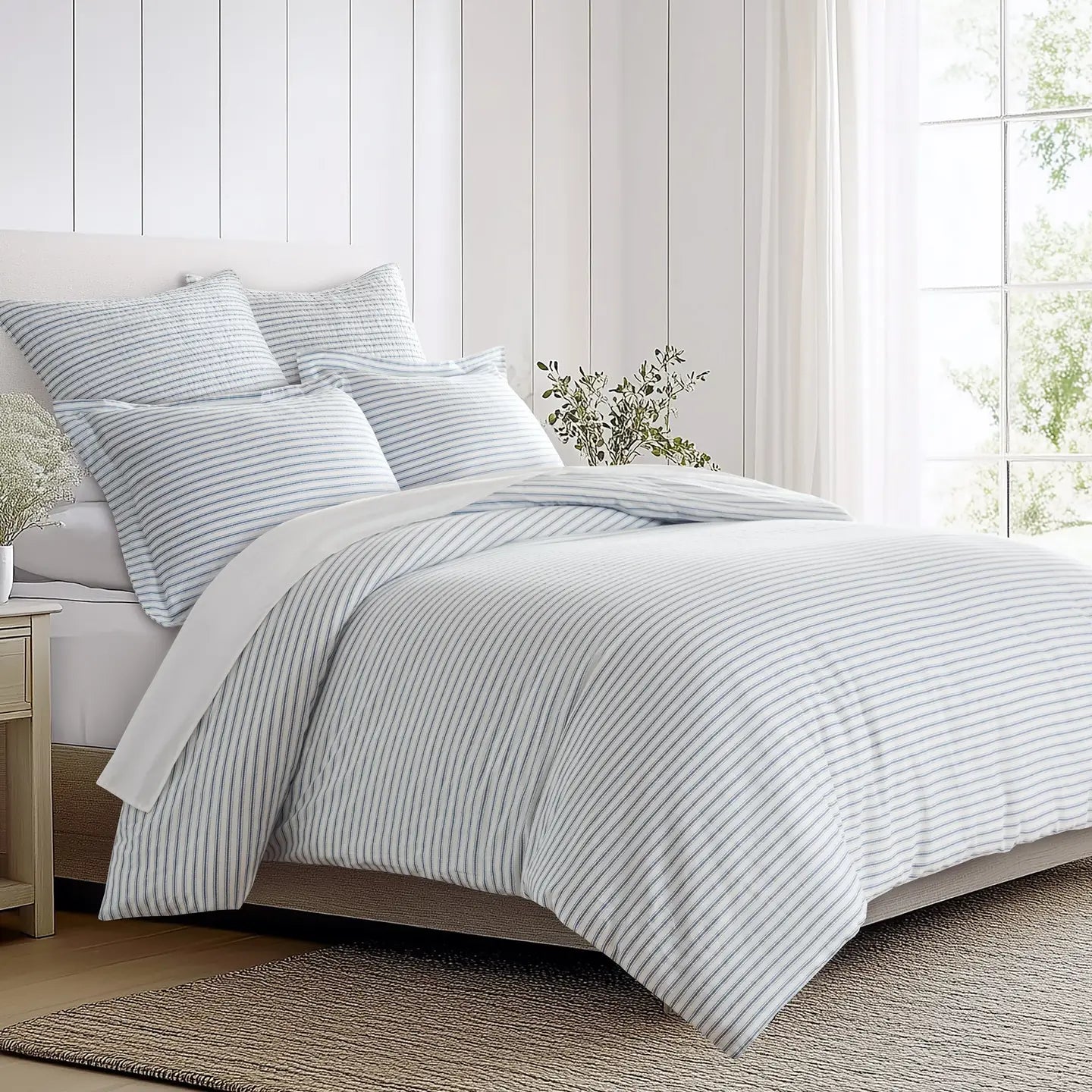 Tobago Stripe Comforter Set Coastal Bedding Set - Quahog Bay Bedding