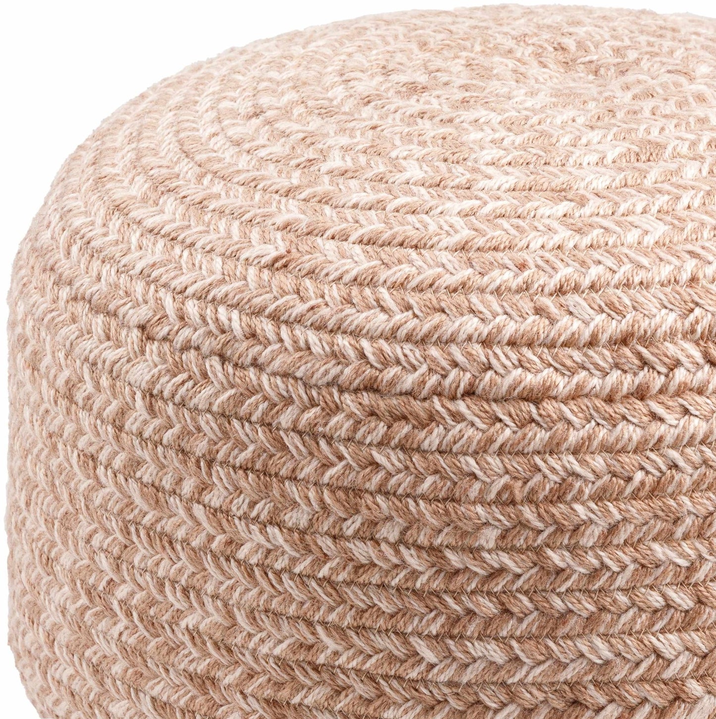 Tonanitla Natural Fiber Blush Knitted Pouf - Quahog Bay Bedding