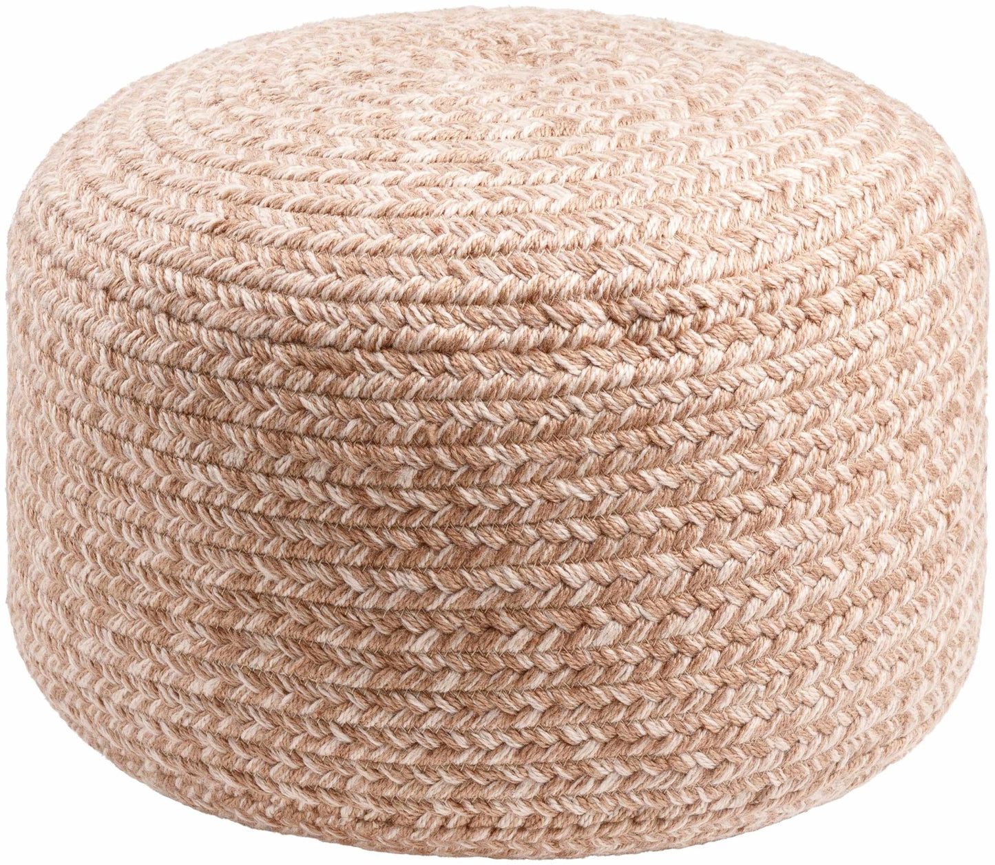 Tonanitla Natural Fiber Blush Knitted Pouf - Quahog Bay Bedding