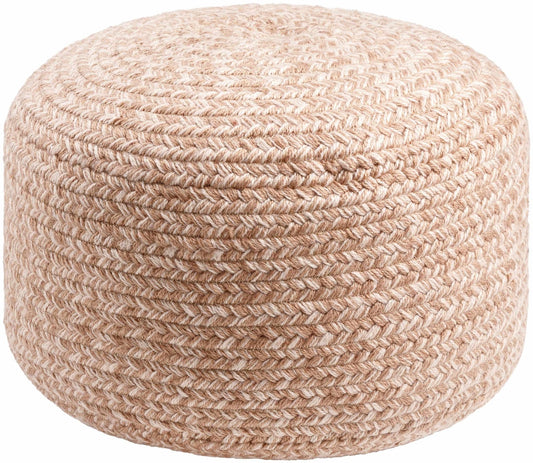 Tonanitla Natural Fiber Blush Knitted Pouf - Quahog Bay Bedding