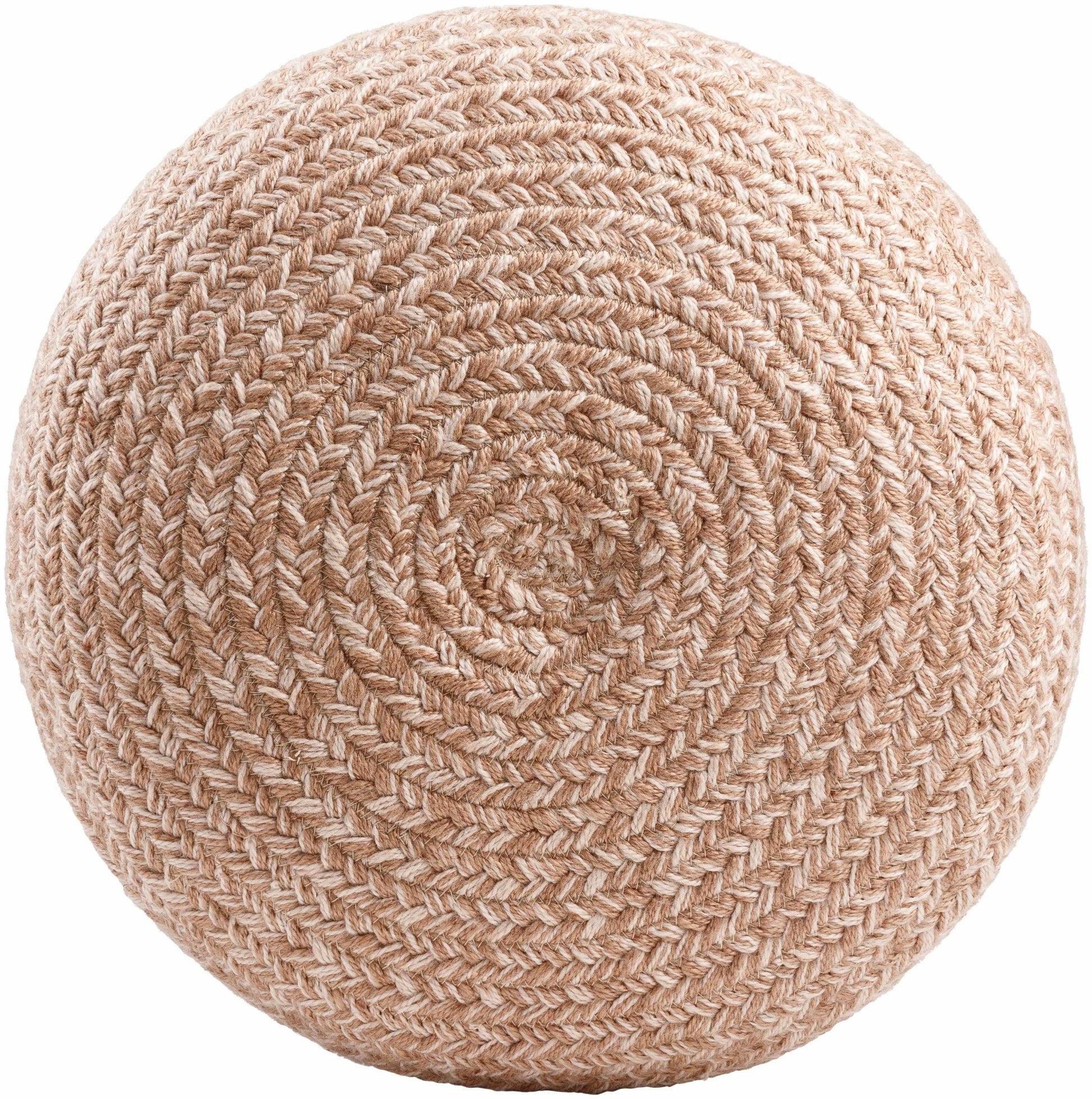 Tonanitla Natural Fiber Blush Knitted Pouf - Quahog Bay Bedding