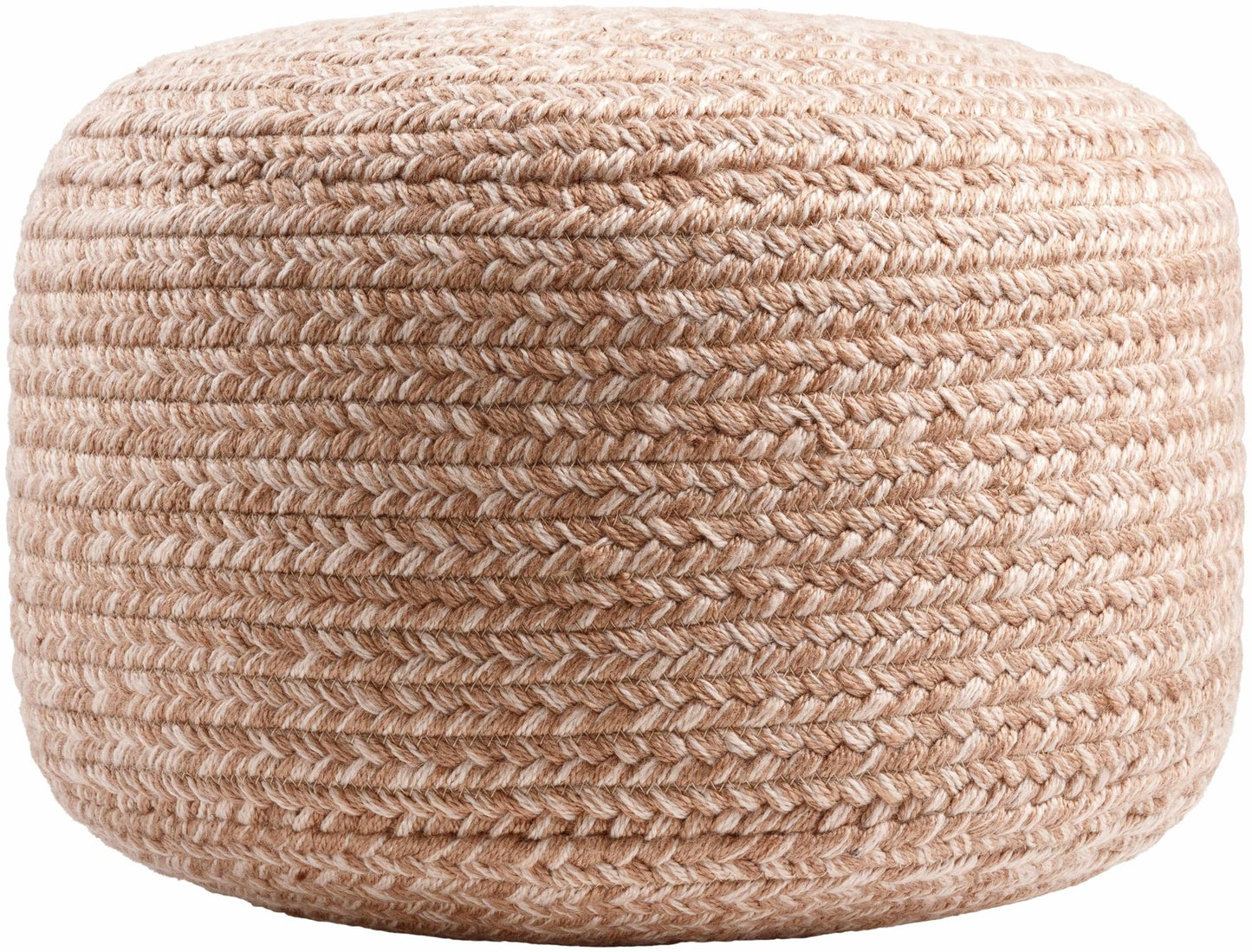 Tonanitla Natural Fiber Blush Knitted Pouf - Quahog Bay Bedding