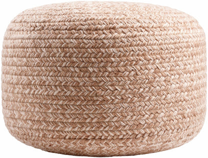 Tonanitla Natural Fiber Blush Knitted Pouf - Quahog Bay Bedding