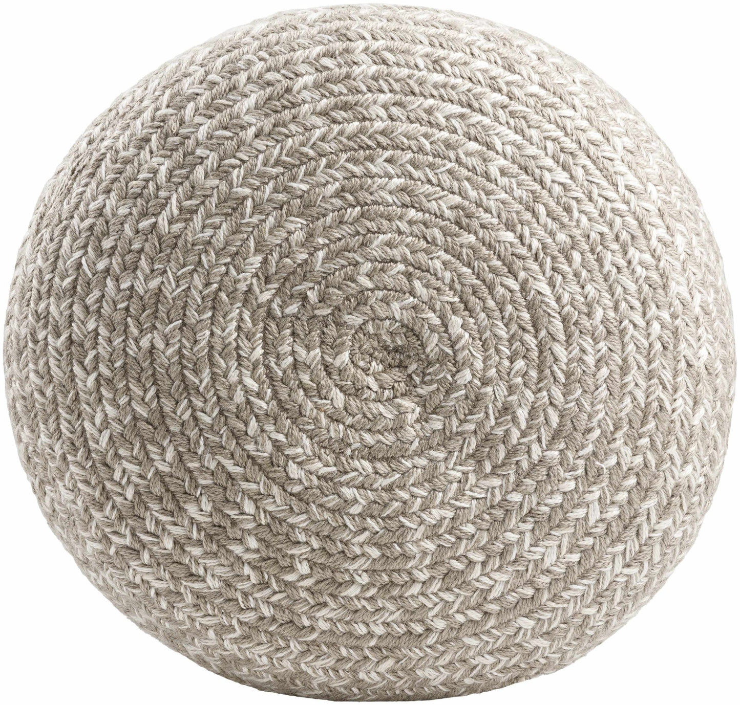 Tonanitla Natural Fiber Light Gray Knitted Pouf - Quahog Bay Bedding