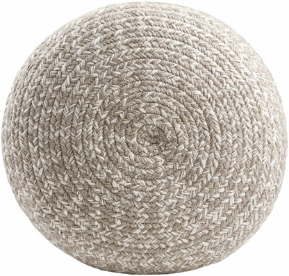Tonanitla Natural Fiber Light Gray Knitted Pouf - Quahog Bay Bedding