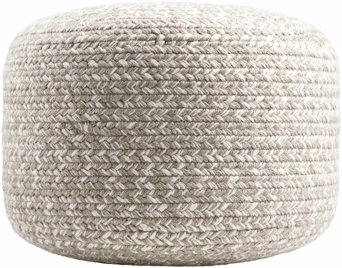 Tonanitla Natural Fiber Light Gray Knitted Pouf - Quahog Bay Bedding