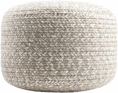 Tonanitla Natural Fiber Light Gray Knitted Pouf - Quahog Bay Bedding