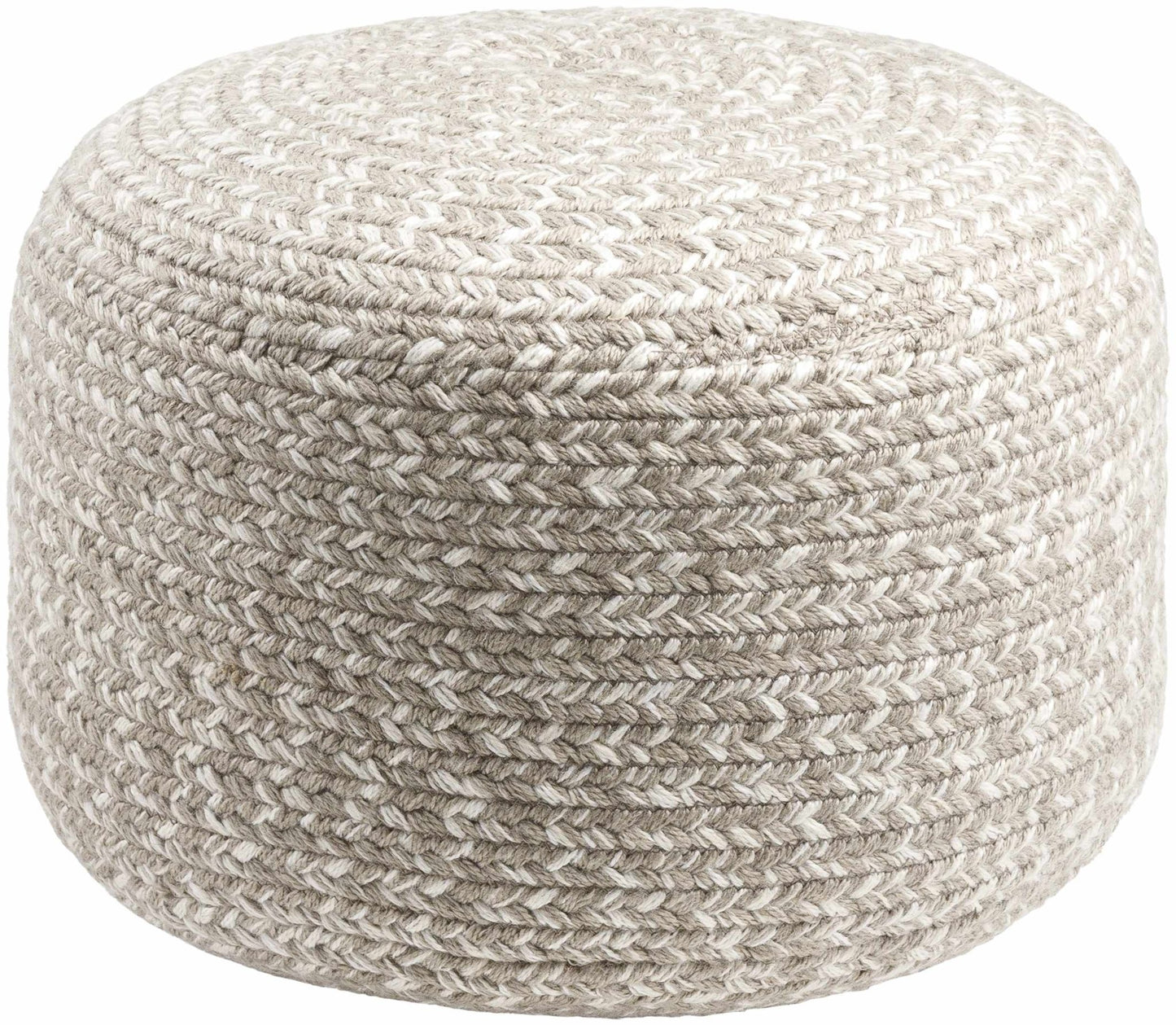 Tonanitla Natural Fiber Light Gray Knitted Pouf - Quahog Bay Bedding