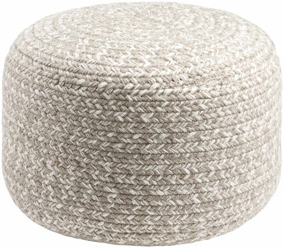 Tonanitla Natural Fiber Light Gray Knitted Pouf - Quahog Bay Bedding