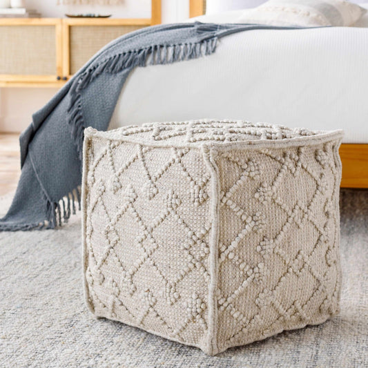 Toronto Hand Woven Wool Pouf - Quahog Bay Bedding