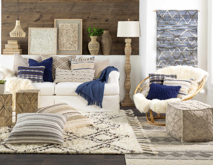 Toronto Hand Woven Wool Pouf - Quahog Bay Bedding