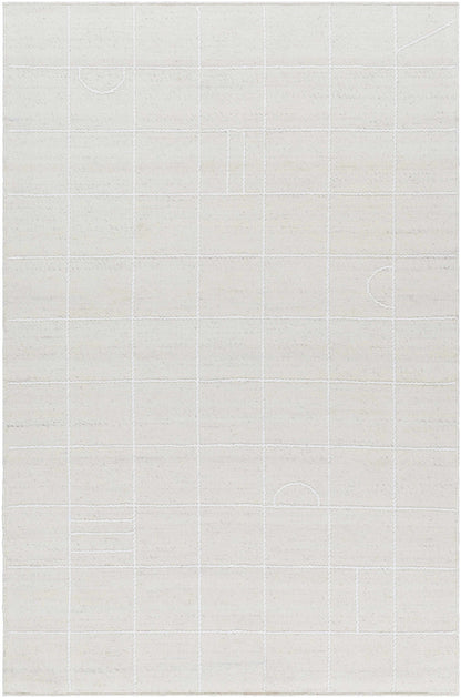 Tieve Off White Checkered Area Rug