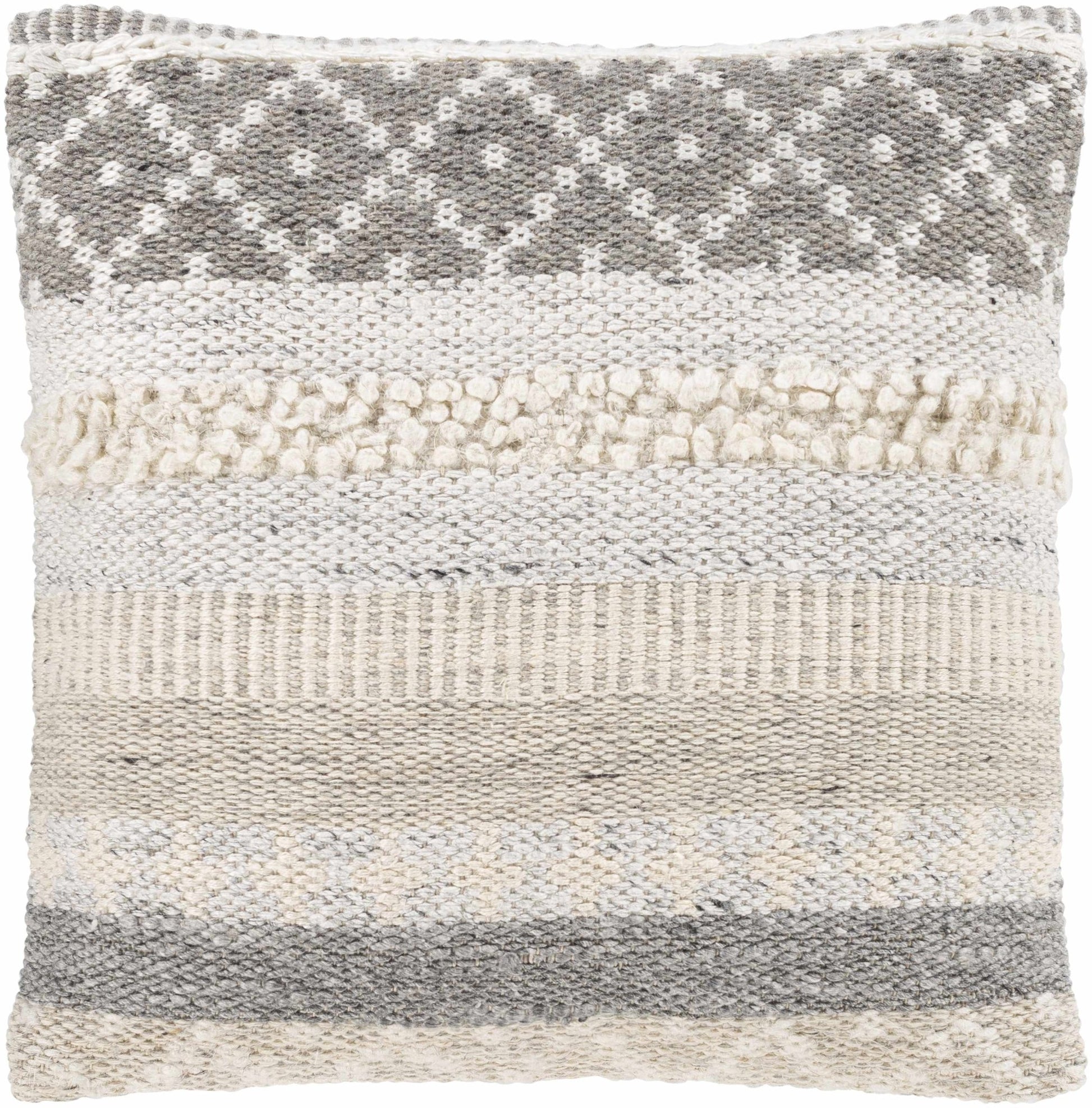 Truckee Neutral Textured Wool Throw Pillow - Quahog Bay Bedding