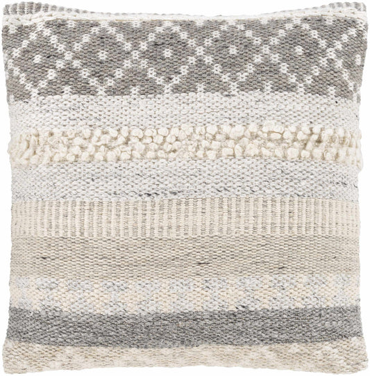 Truckee Neutral Textured Wool Throw Pillow - Quahog Bay Bedding