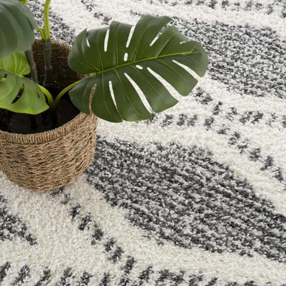 Trunding Plush Charcoal & Cream Area Rug - Plush Pile Rugs - Quahog Bay Bedding