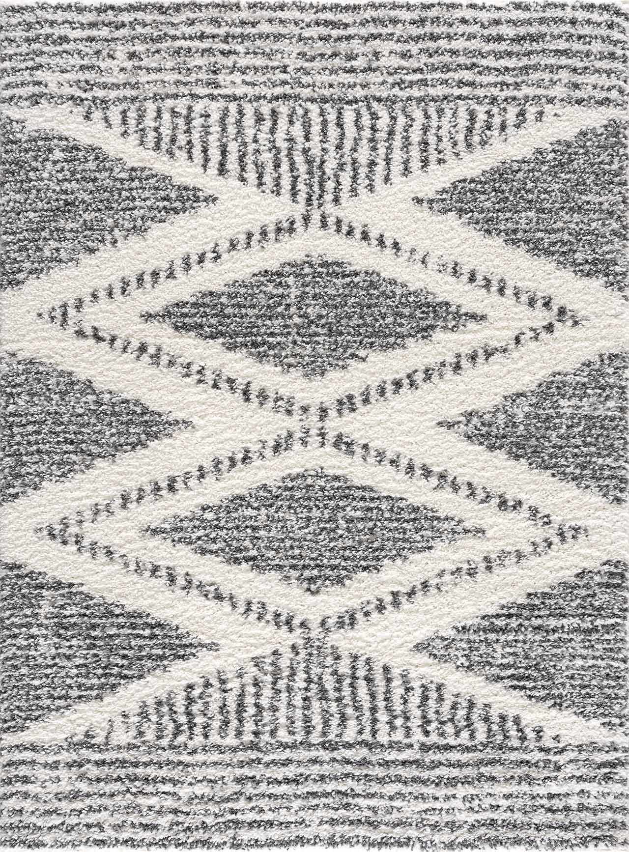 Trunding Plush Charcoal & Cream Area Rug - Plush Pile Rugs - Quahog Bay Bedding