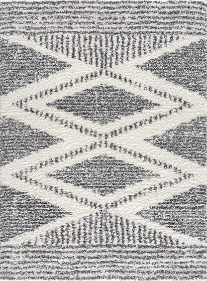 Trunding Plush Charcoal & Cream Area Rug - Plush Pile Rugs - Quahog Bay Bedding