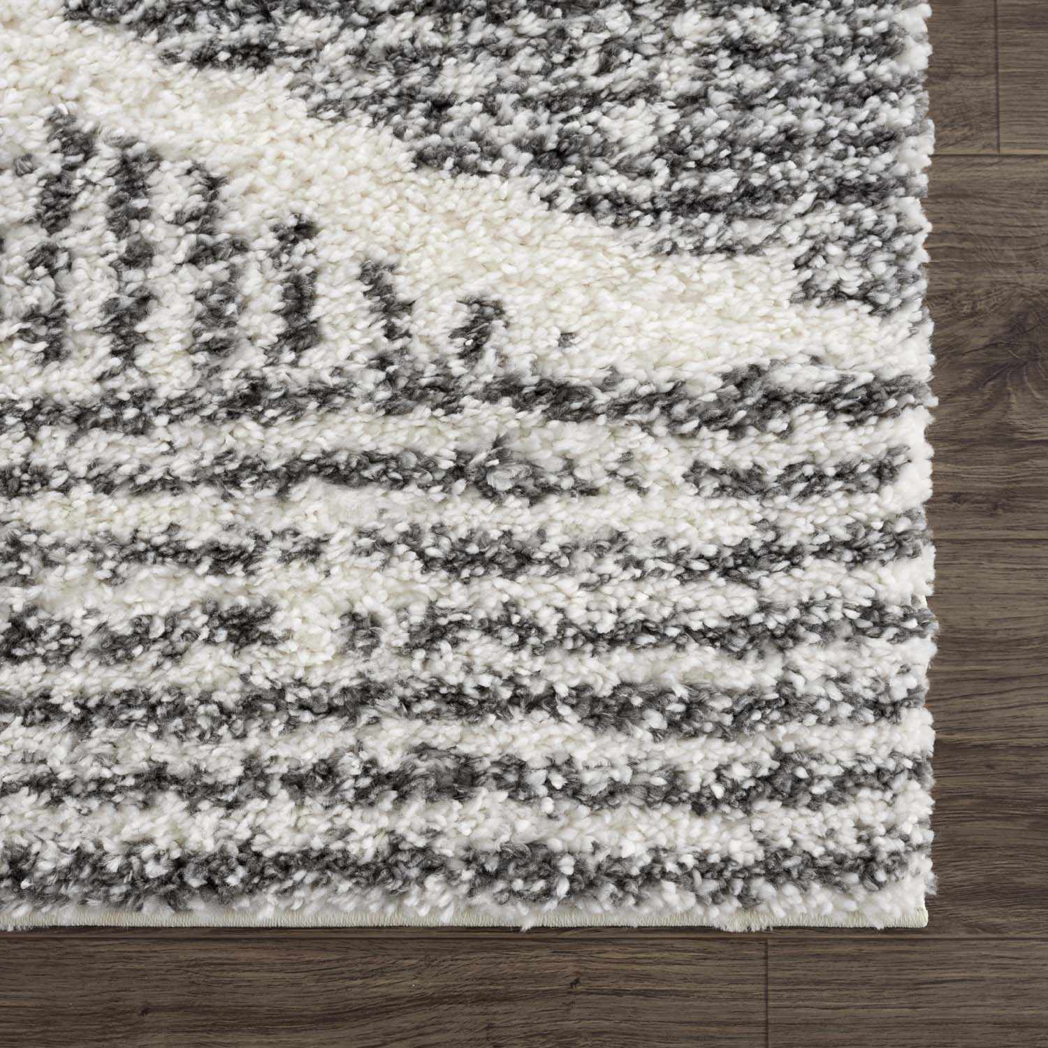 Trunding Plush Charcoal & Cream Area Rug - Plush Pile Rugs - Quahog Bay Bedding