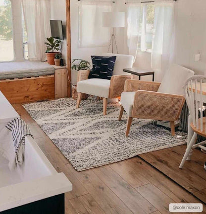 Trunding Plush Charcoal & Cream Area Rug - Plush Pile Rugs - Quahog Bay Bedding